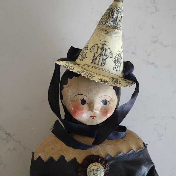 Nicol Sayre Handcrafted Folk Art Doll (witch) - Picture 4 of 14